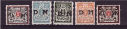 DANZIG 1922 Coat Of Arms Dienstmarken Michel Cat N° 36/40  Cpl Set Of 5 MNH** Absolutely Perfect - Dienstmarken