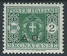 1939-40 AOI SEGNATASSE 2 LIRE MH * - G047 - Africa Oriental Italiana