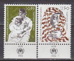 H0610 - ONU UNO GENEVE N°124/25 ** AVEC TAB REFUGIES - Unused Stamps