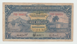 TRINIDAD & TOBAGO 1 DOLLAR 1948 "F" RARE Banknote Pick 5d  5 D - Trinidad En Tobago
