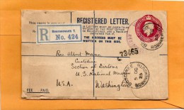 United Kingdom 1925 Registered Cover Mailed To USA - Material Postal