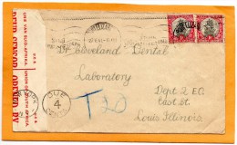 South Africa 1941 Censored Cover Mailed To USA Postage Due - Briefe U. Dokumente