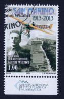 2013 SAN MARINO "CENTENARIO ATTERRAGGIO GIANNI WIDMER" SINGOLO ANNULLO PRIMO GIORNO - Used Stamps