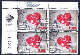 2013 SAN MARINO "MALATTIE CARDIOVASCOLARI" QUARTINA ANNULLO PRIMO GIORNO - Used Stamps