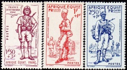 Détail De La Série Défense De L'Empire ** Afrique Equatoriale N° 87 à 89 Costumes Militaires - 1941 Défense De L'Empire