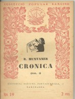 RAMON MUNTANER CRONICA  1937 EDIT.BARCINO - Biografías