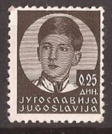 1935  300-14  JUGOSLAVIJA JUGOSLAWIEN Koenig Petar Ii  -- PAPIER   DICK  MNH - Neufs