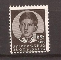 1935  300-14  JUGOSLAVIJA JUGOSLAWIEN Koenig Petar Ii  -- PAPIER   DICK  LEGER HINGED - Ungebraucht