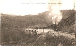 AUVERGNE - OLLIERGUES (63880) : Le Second Viaduc, Beau Train à Vapeur. - Olliergues