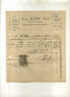 - FRANCE 33 . FACTURE JEAN RABY MARCHAND TONNELIER . 1891 . TIMBREE . - Invoices