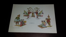 C-23110 CARTOLINA BIRMANIA MYANMAR - ILLUSTRAZIONE COSTUMI TIPICI FOLKLORE - Myanmar (Birma)