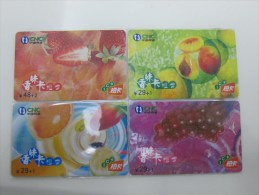 CNC Nationwide Chip Phonecard,CNC-IC-2003-S21 Fruits,set Of 4,usedt(special Cards With Orange Smell) - Chine