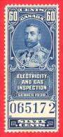 Canada Revenue # FEG8 60 Cents - Mint N/H - Dated  1930- Electric & Gas Inspection /  Inspection Électrique Et Gas - Steuermarken