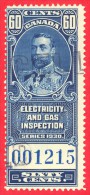 Canada Revenue # FEG8 60 Cents - O - Dated  1930- Electric & Gas Inspection /  Inspection Électrique Et Gas - Fiscale Zegels