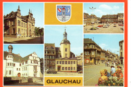 CP - PHOTO -  GLAUCHAU - MULTIVUES - POST - SCHLOSS HINTERGLAUCHAU - RATHAUS - MARK - DR FRIEDRICHS STRASSE - - Glauchau