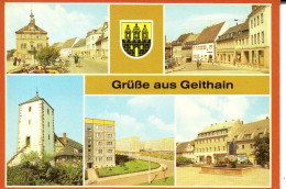 CP - PHOTO -  GRUSSE AUS GITHAIN - MULTIVUES - MARKT - LEIPZIGER STRASSE - PULVERTURM - NEUBAUTEN - BRUNNEN AM MARKT - Geithain