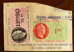 AFRIQUE OCCIDENTALE FRANCAISE (AOF) Timbres Fiscaux Sur Fragment (DULAC) - Autres & Non Classés