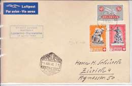 1ER VOL LOCARNO-BARCELONA- 10.04.1940- AFFRANCH DIVERS + VARIETE SUR LE B4 - First Flight Covers