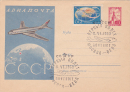 3384A   AIRPLANE 1959 COVER STATIONERY RUSSIA. - 1950-59