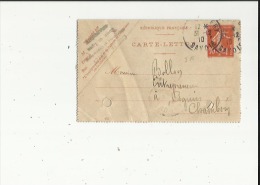 Carte Lettre Petit Format De Exp: Mr Curtet Charpente A Chambery 73 Adressé A Mr Bollon Bois A Cognin 73) Voir Scan - Cartes-lettres