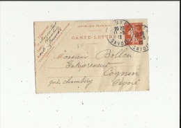 Carte Lettre Petit Format De Exp: Mr Marouillat A Chambery 73 Adressé A Mr Bollon Bois A Cognin 73) Voir Scan - Cartes-lettres