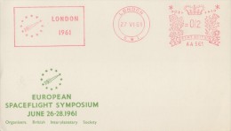 GREAT BRITAIN:1961:Souvenir Card From  ##The EUROPEAN SPACEFLIGHT SYMPOSIUM At LONDON : June 26-28.1961##:SPACE TRAVEL, - Other & Unclassified