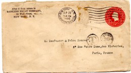 Lettre Taxée 30 Cent. De New York Hudson Term. (29.09.1920) Pour Paris_missing Stamp - 1901-20