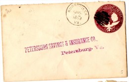 Lettre De BURKEVILLE(25.07.1893) To Petersburch VA Rec'd_back Cancel. - ...-1900