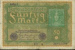 Reichsbanknote, 50 Mark, Reihe 1, 1919 Nr. 837388 RA A - 50 Mark