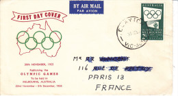 Jeux Olympiques Melbourne 1956, Fdc Australie - Ete 1956: Melbourne