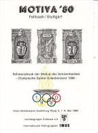 Jeux Olympiques 1896, Grece, Feuillet Epreuve Motiva 1980 De Fellbach/Stuttgart - Summer 1896: Athens