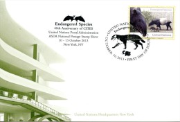 ONU New-York 2013 - Show Card ASDA 10-13 October 2013 - 40th Anniv. CITES - Tapir - Maximumkaarten