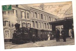 Saint-Romain-de-Colbosc Le Tramway à L'arrivée à Son Guichet 1911 C P A 76 Seine Maritime Carte Animee  Transports - Saint Romain De Colbosc