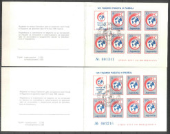 Jugoslawien – Yugoslavia 1988 Postal Tax – Red Cross Perf And Imperf Booklets Used (special Black Cancel On 4 Stamps) - Markenheftchen