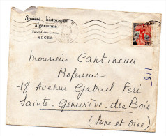 Enveloppe  1960 Société Historique Algérienne Alger - Cartas & Documentos