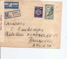 Israel ( Lettre Ercommandée En Censure De 1952 De Jérusalem Vers La Belgique à Voir) - Storia Postale