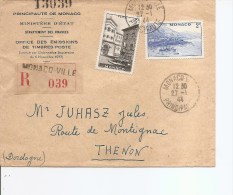 Monaco ( Lettre Recommandée De 1944 De Monaco Vers La France à Voir) - Storia Postale