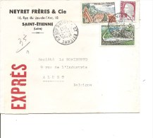 France ( Lettre Exprès De 1963 Vers La Belgique -Timbre Avec Variété : Sans Péniche à Voir) - Covers & Documents