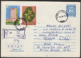 BULGARIA HASKOVO 1981 - REGISTERED POSTAL STATIONERY - HOTELS / MEDICINAL PLANTS: TILIA ARGENTEA - Covers & Documents