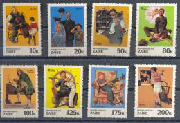 Zaire Ocb Nr : 1086 - 1093** MNH  (zie  Scan Als Voorbeeld) Rockwell - Unused Stamps