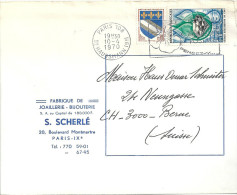 Motiv Brief  "Fabrique De Joaillerie - Bijouterie Scherllé, Paris"                1970 - Lettres & Documents