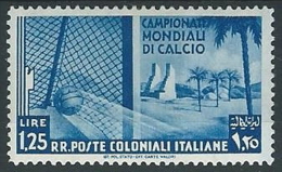 1934 EMISSIONI GENERALI MONDIALI DI CALCIO 1,25 LIRE MH * - K004 - Emissions Générales