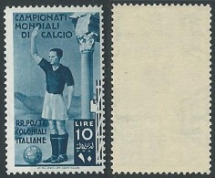 1934 EMISSIONI GENERALI MONDIALI DI CALCIO 10 LIRE MNH ** - K004 - General Issues