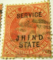 India 1906 Jhind State Service 1a - Used - 1902-11 Roi Edouard VII