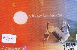 Télécarte Japon  OISEAU * GRUE En VOL *  CRANE BIRD  * VOGEL (3998) PHONECARD JAPAN * TELEFONKARTE KRANICH - Uccelli Canterini Ed Arboricoli