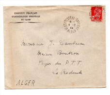 ENVELOPPE Alger 1944 "institut Français D'archéologie Orientale Du Caire" - Storia Postale