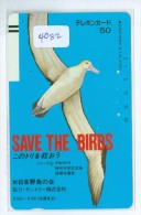 Télécarte Japon  OISEAU * BIRD * VOGEL * SAVE THE BIRDS * FRONTBAR 110-4070  (4082) PHONECARD JAPAN * TELEFONKARTE - Hühnervögel & Fasanen