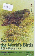 Télécarte Japon  OISEAU * BIRD * VOGEL * SAVING THE WORLDS BIRDS  (4083) PHONECARD JAPAN * TELEFONKARTE - Hühnervögel & Fasanen