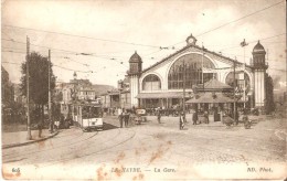 LE HAVRE (76600) : La Gare. Animation. Attelages.Tramways. Publicité Pour Les "Courses Du Havre". Syndicat D´Initiative. - Station