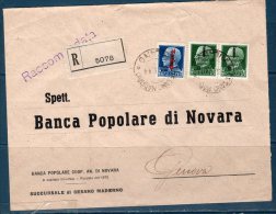 Italia / Italy  1944 - Raccomandata Per Genova  Con 1.25 +25 (x2) Cent. - Marcophilie
